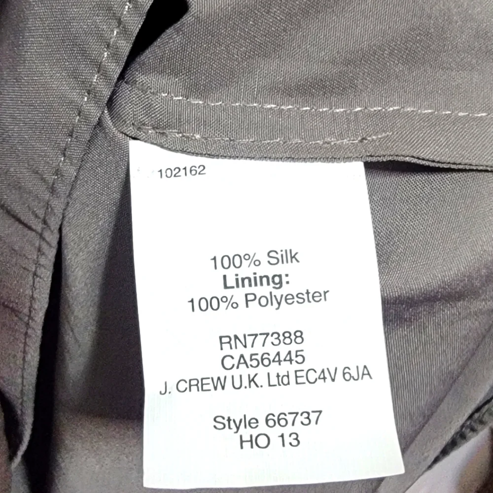 J. Crew‎ Pure Silk Gray Women's Dress SIZE 6. #766